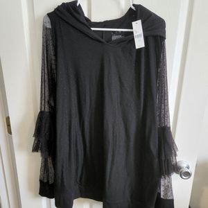 Livi Active Black Lace Hoodie 22/24 NWT